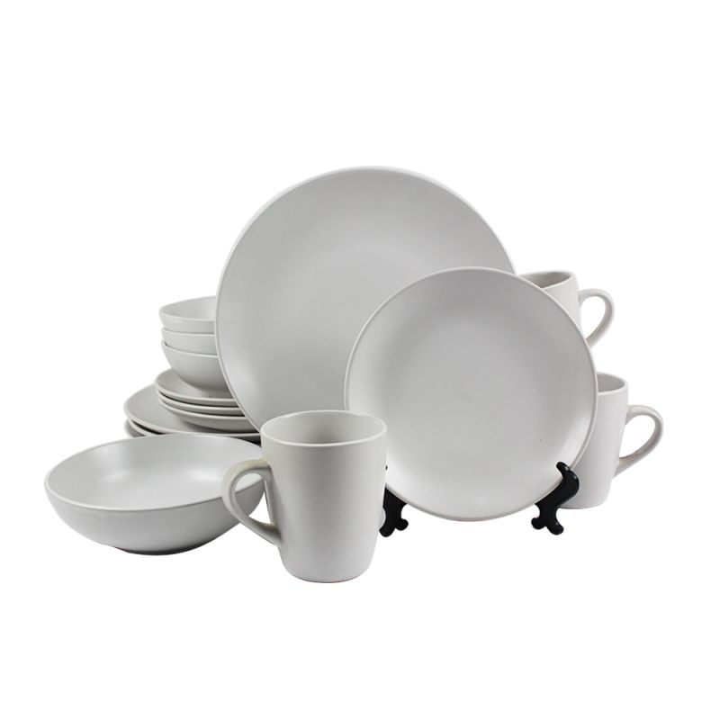 Stoneware Cream Contemporary Dinnerware Dish Set