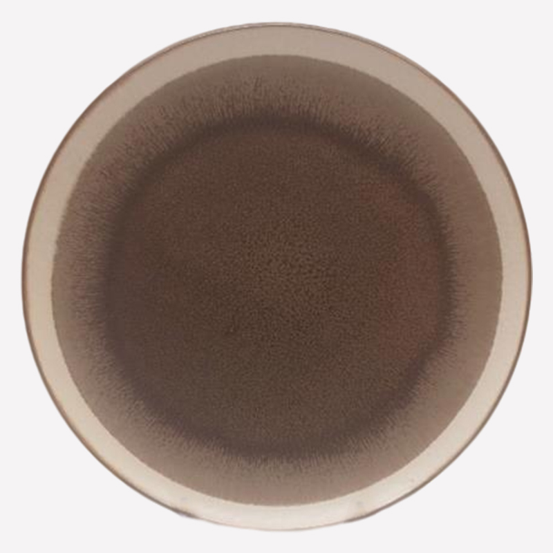 brown reactive stoneware plate