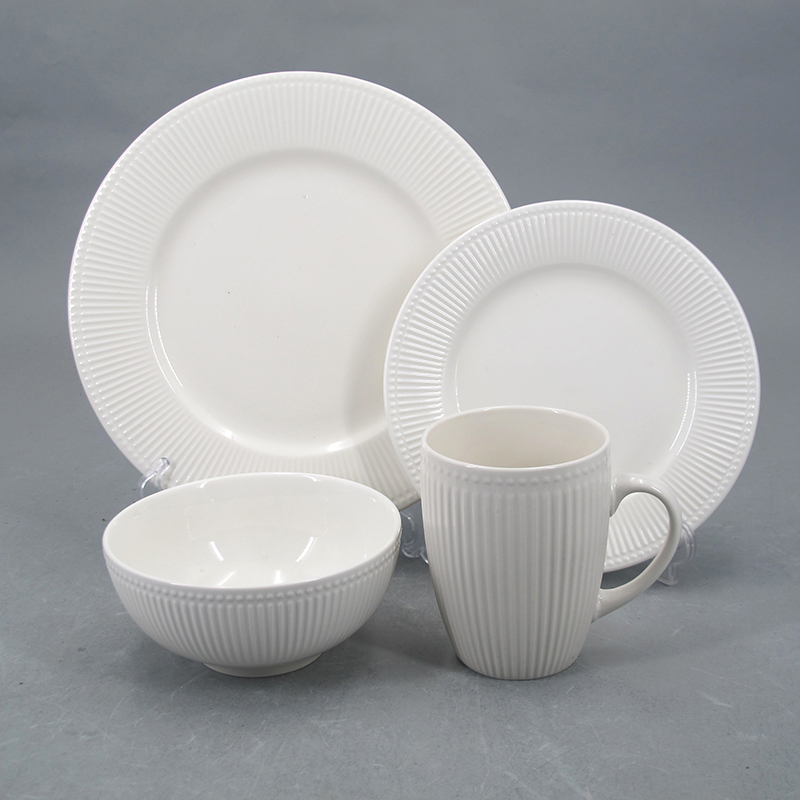New Bone China White 16-Piece Dinnerware Set-Elegant