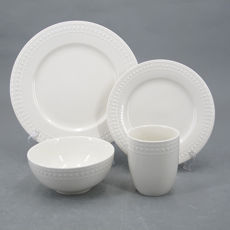 New Bone China White 16-Piece Dinnerware Set-Melody
