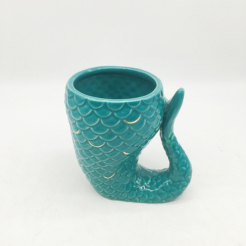 Blue irregular earthenware mug