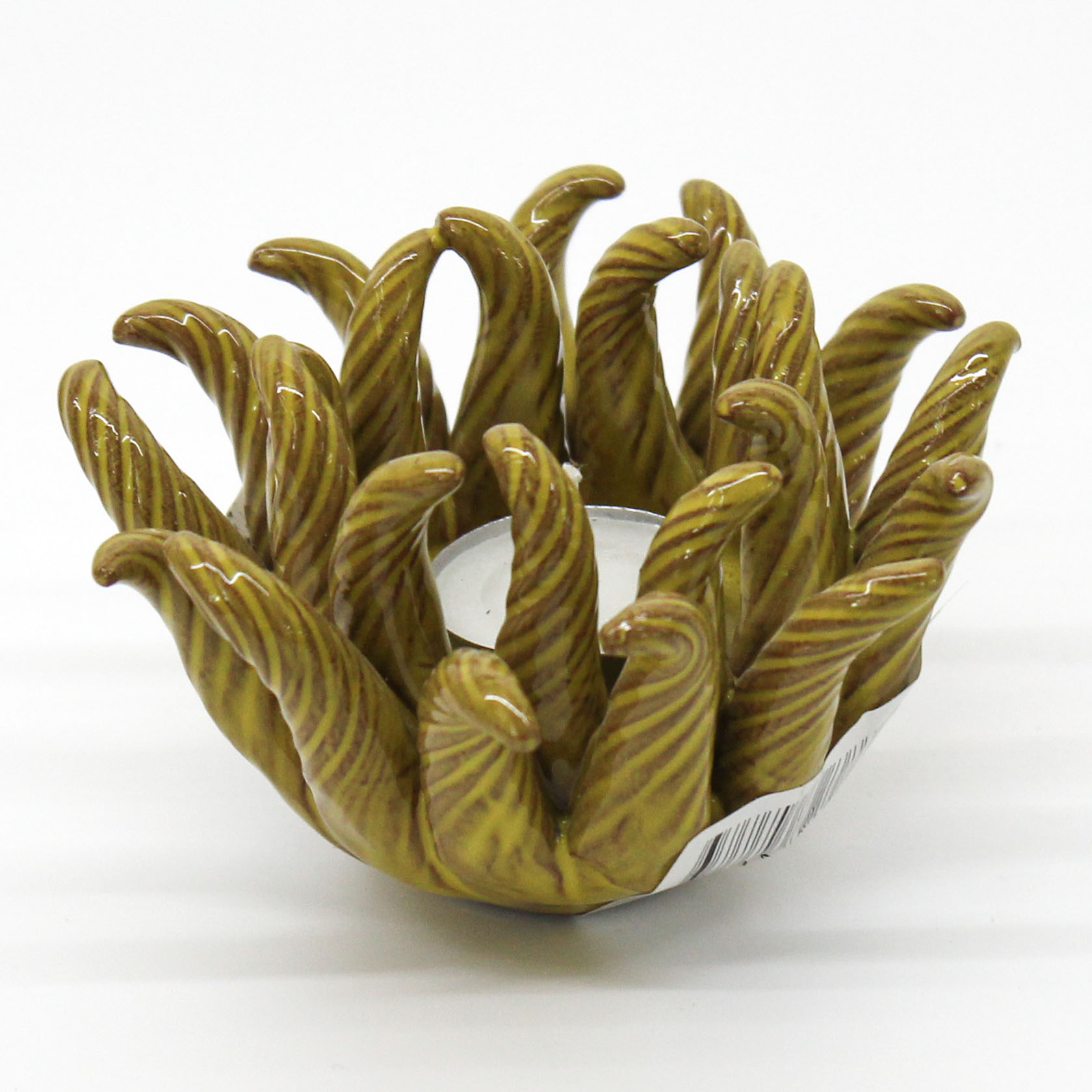 yellow candle holder