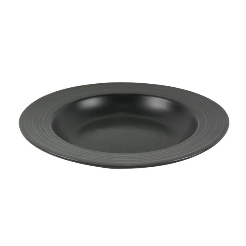 Serenity Stoneware Dish Set, Salad Plates, Dark Black