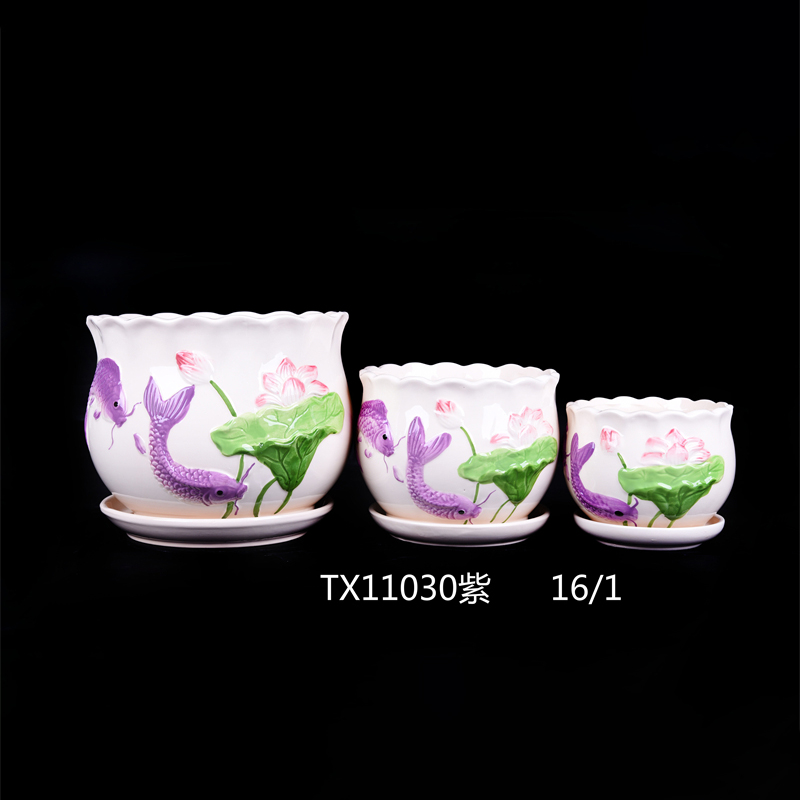 Ceramic Planter Large Round Succulent Planter Flower Pot-84