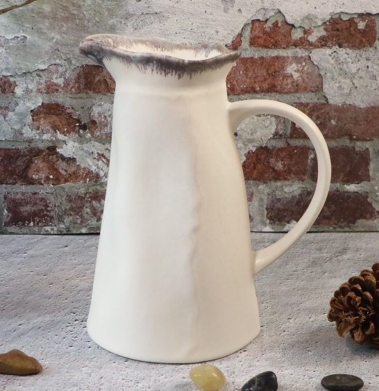 White retro stoneware jug