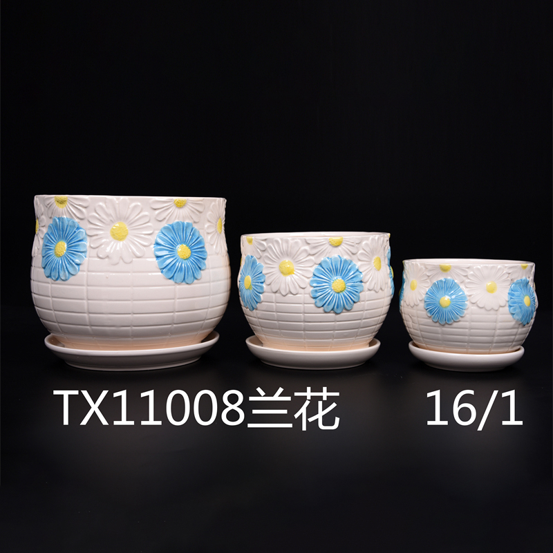 Ceramic Planter Large Round Succulent Planter Flower Pot-96