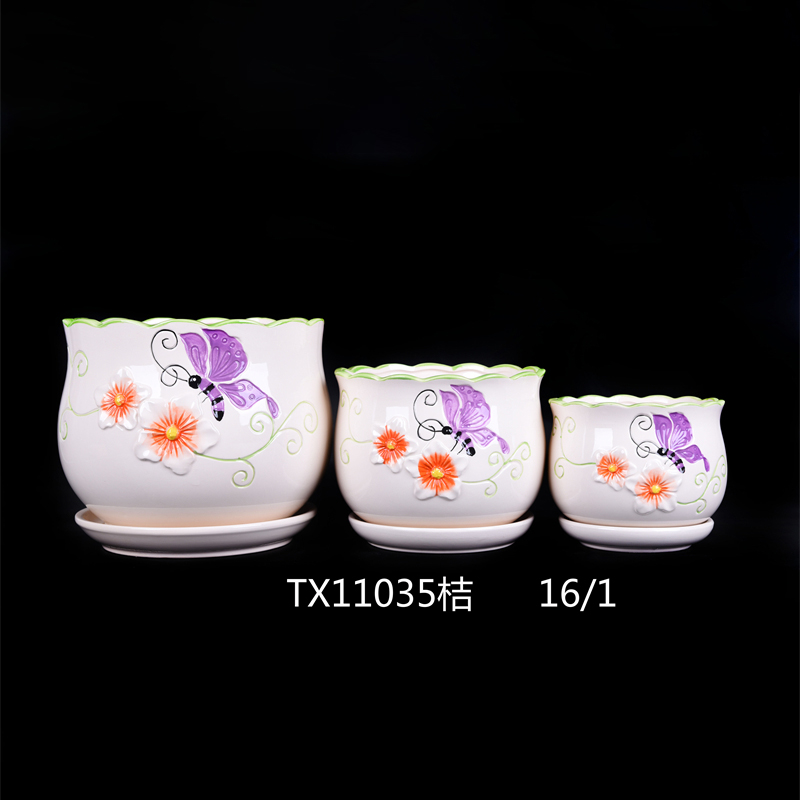 Ceramic Planter Large Round Succulent Planter Flower Pot-82