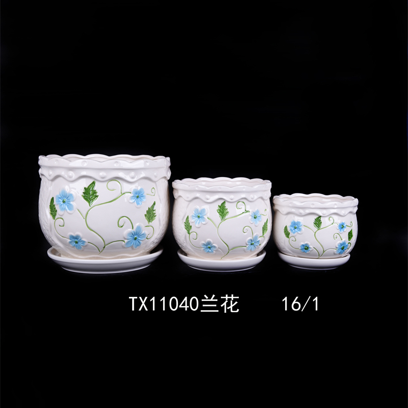 Ceramic Planter Large Round Succulent Planter Flower Pot-76
