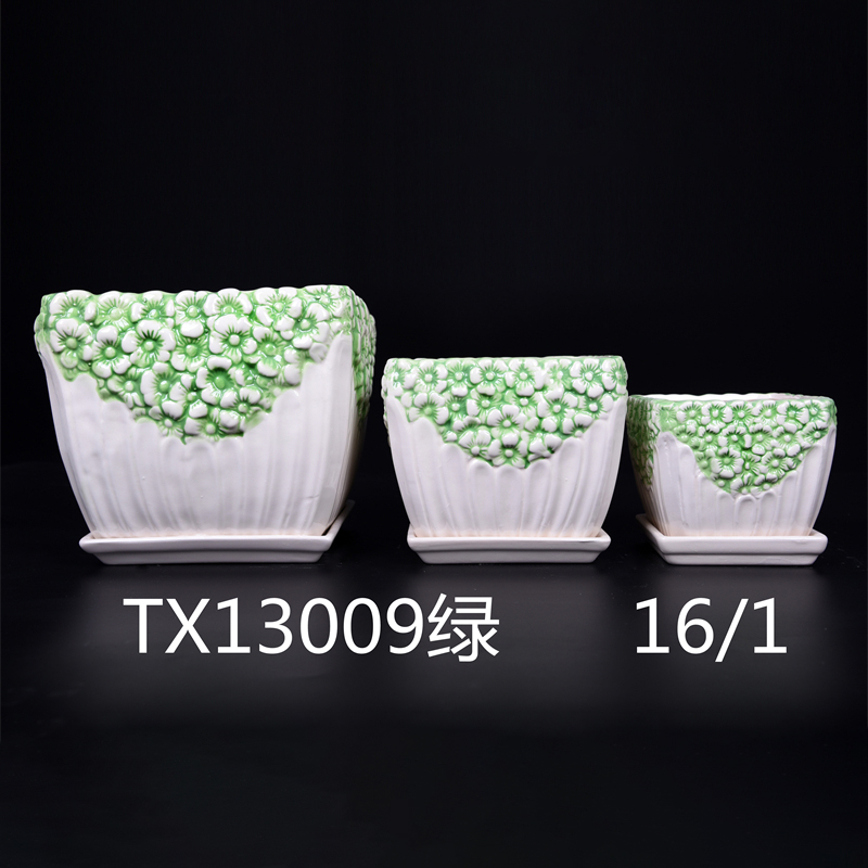 Ceramic Stoneware Flower Pot with Saucer-5
