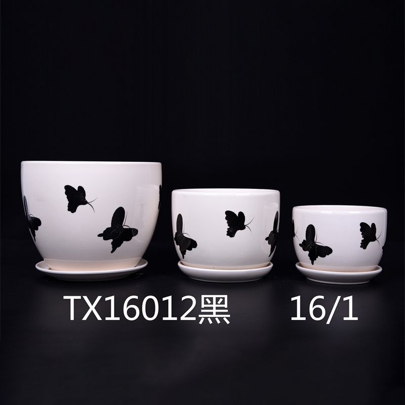 Ceramic Stoneware Flower Pot with Sauce-20
