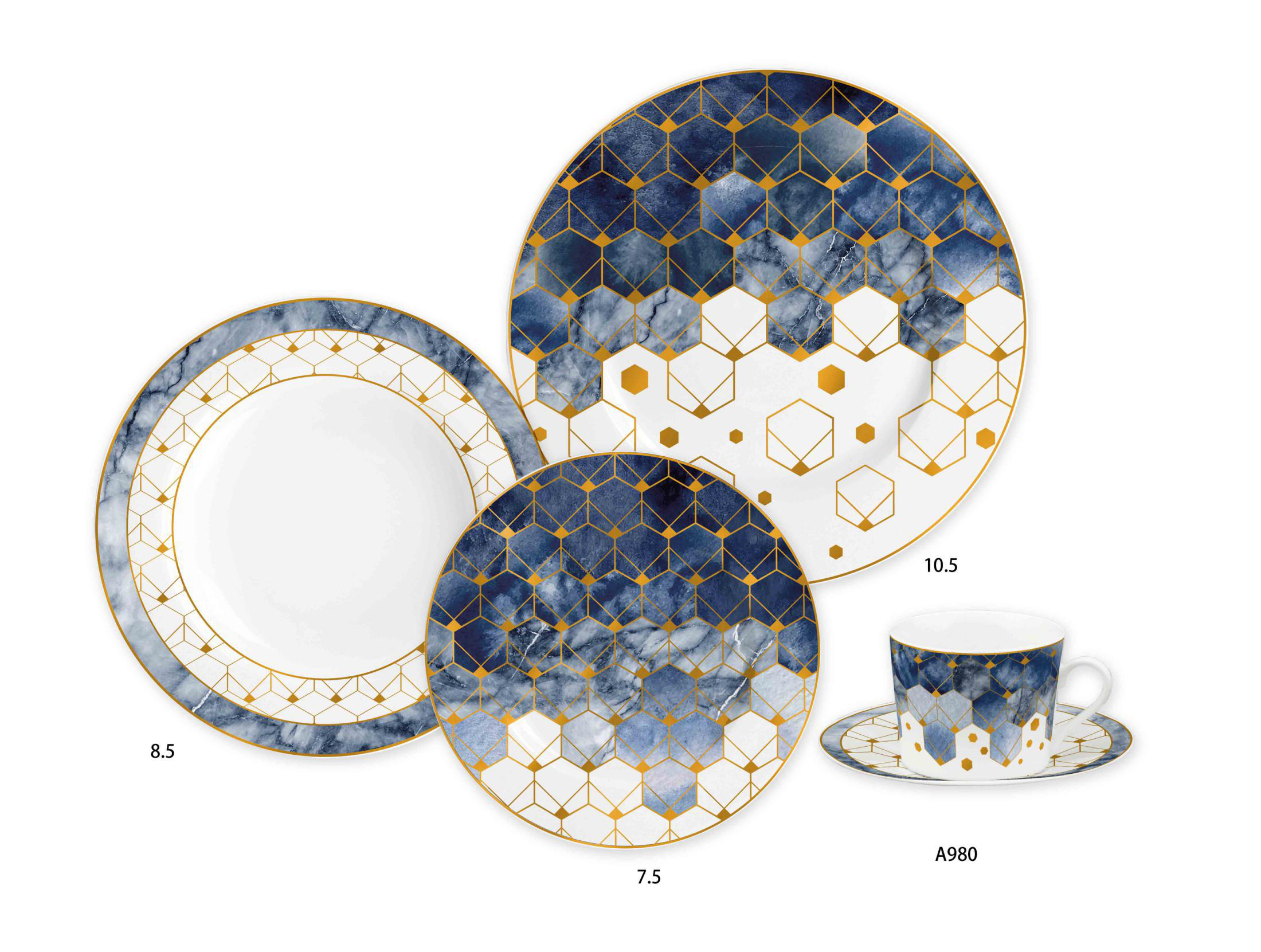 Ceramic Multicolor Fine Porcelain Kitchen Spanish Floral Design New Bone China-5
