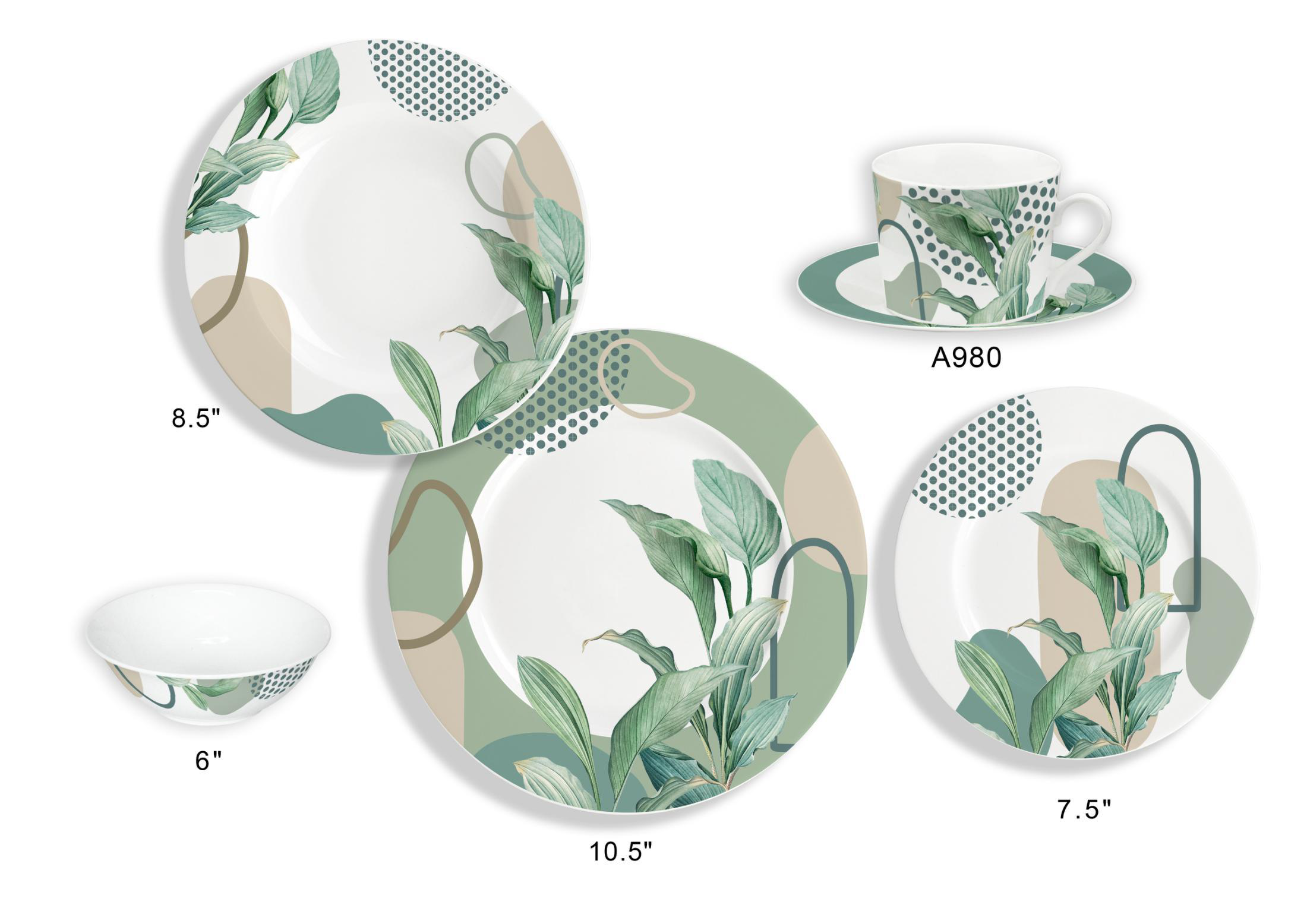 Ceramic Multicolor Fine Porcelain Kitchen Spanish Floral Design New Bone China-10