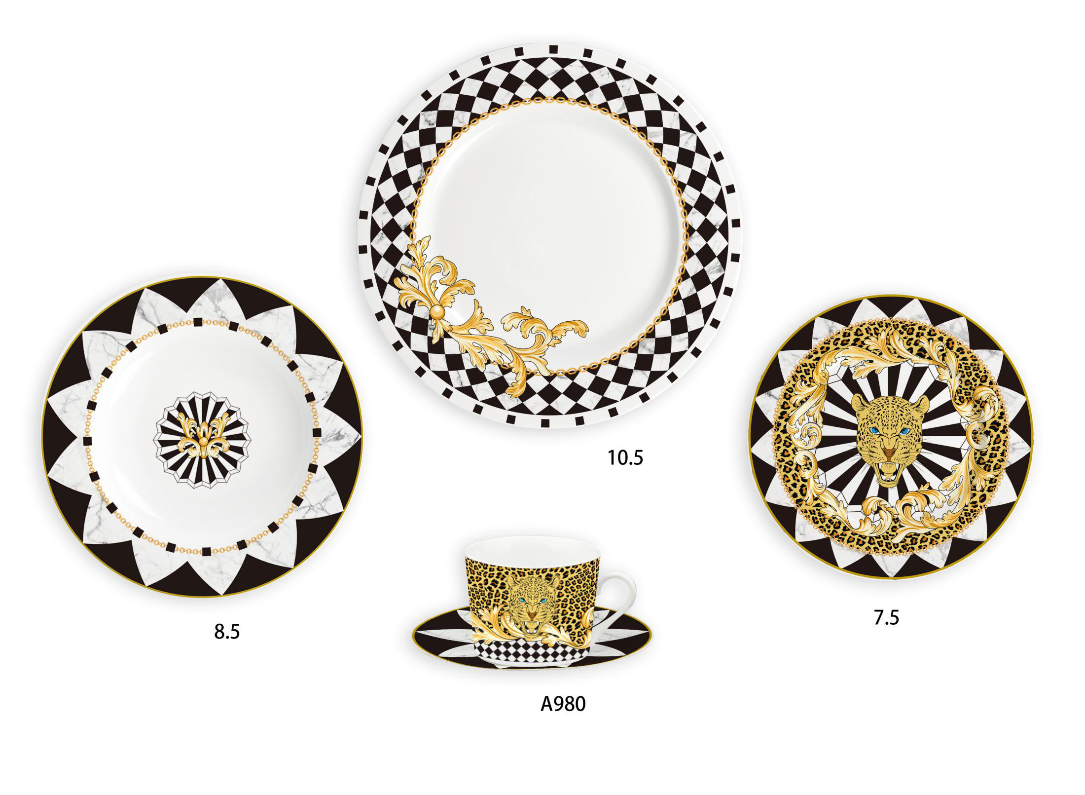Ceramic Multicolor Fine Porcelain Kitchen Spanish Floral Design New Bone China