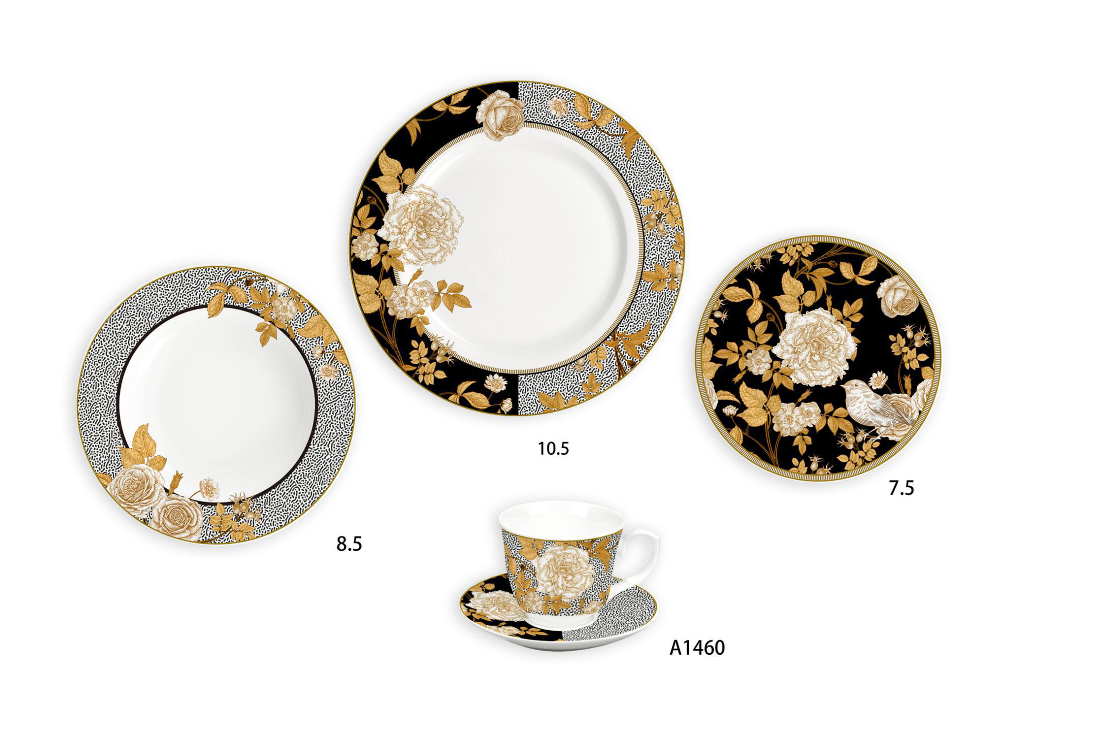 Ceramic Multicolor Fine Porcelain Kitchen Spanish Floral Design New Bone China