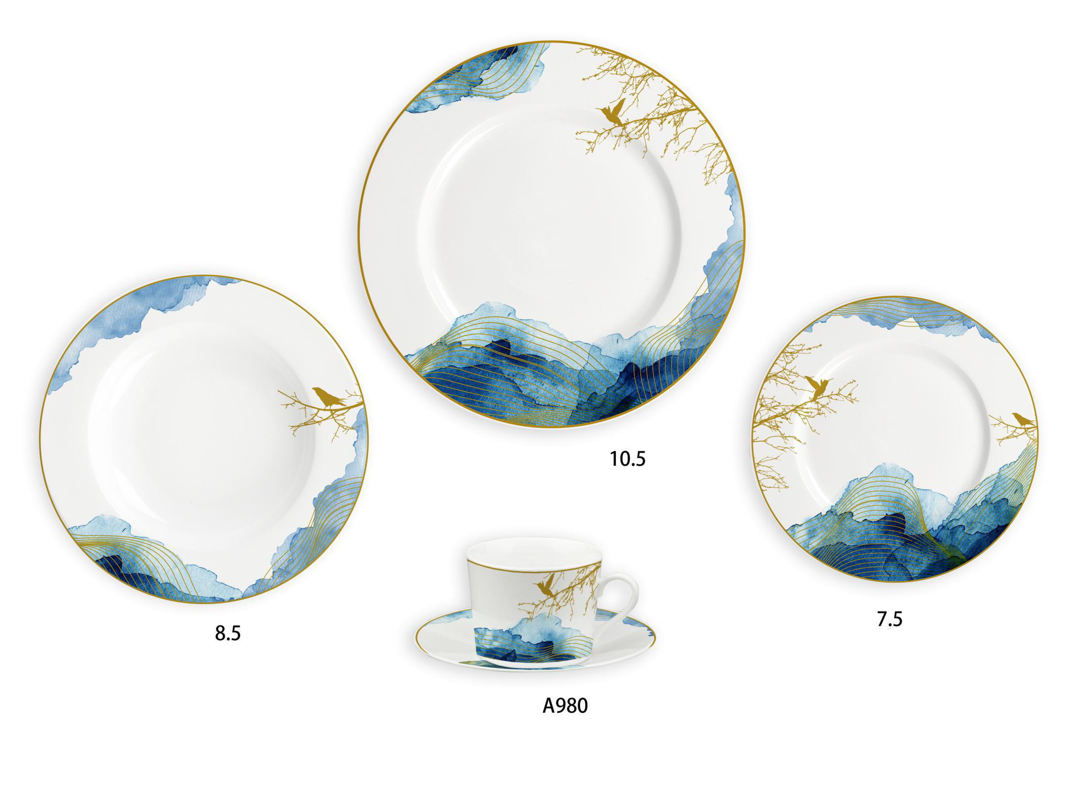 Ceramic Multicolor Fine Porcelain Kitchen Spanish Floral Design New Bone China-20