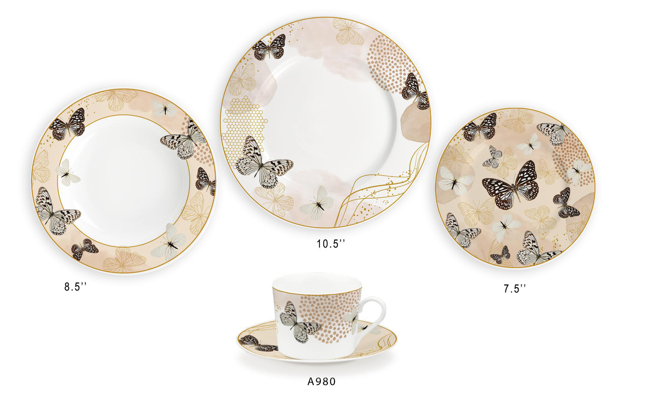 Ceramic Multicolor Fine Porcelain Kitchen Spanish Floral Design New Bone China-22