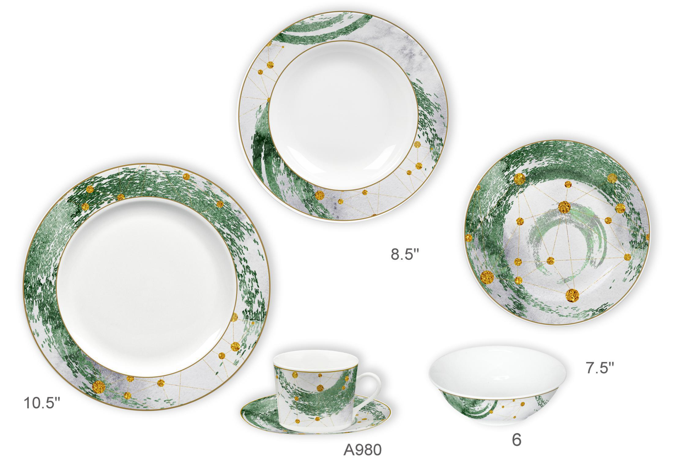 Ceramic Multicolor Fine Porcelain Kitchen Spanish Floral Design New Bone China-24