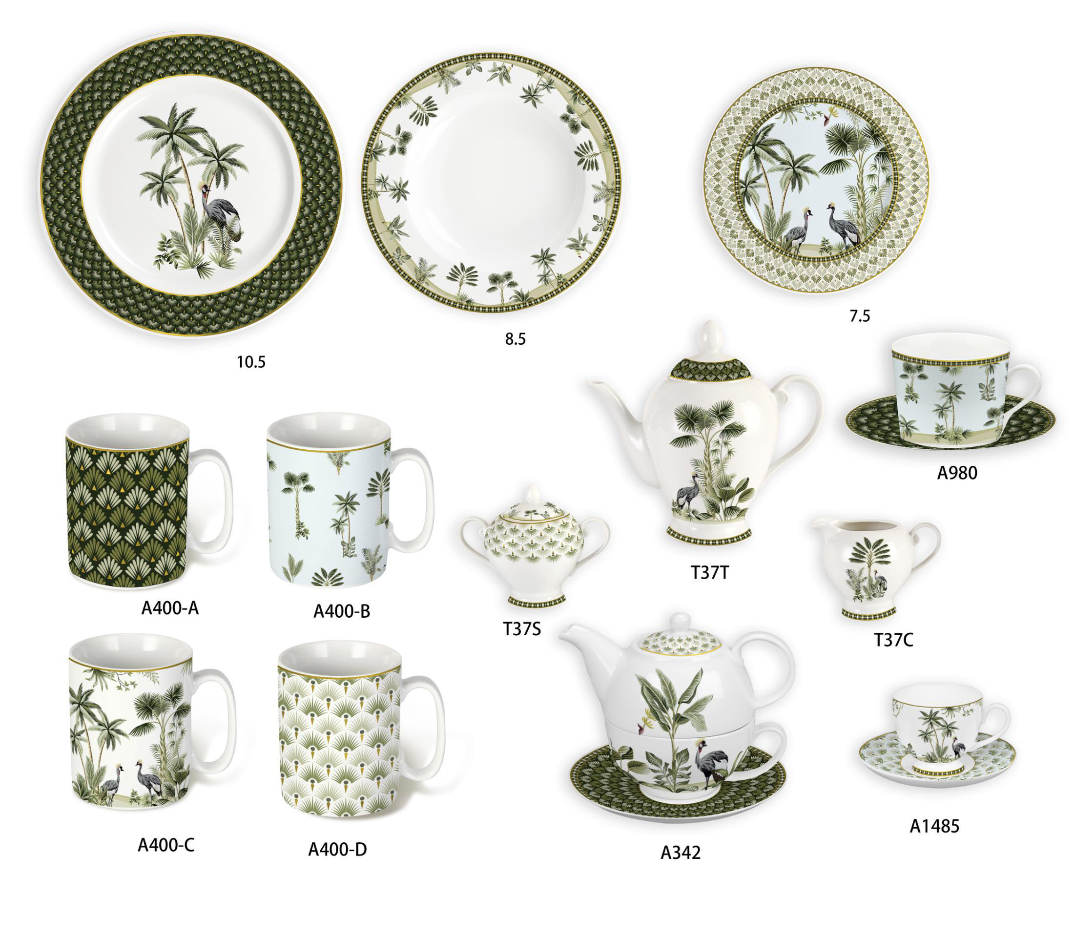 Ceramic Multicolor Fine Porcelain Kitchen Spanish Floral Design New Bone China-27