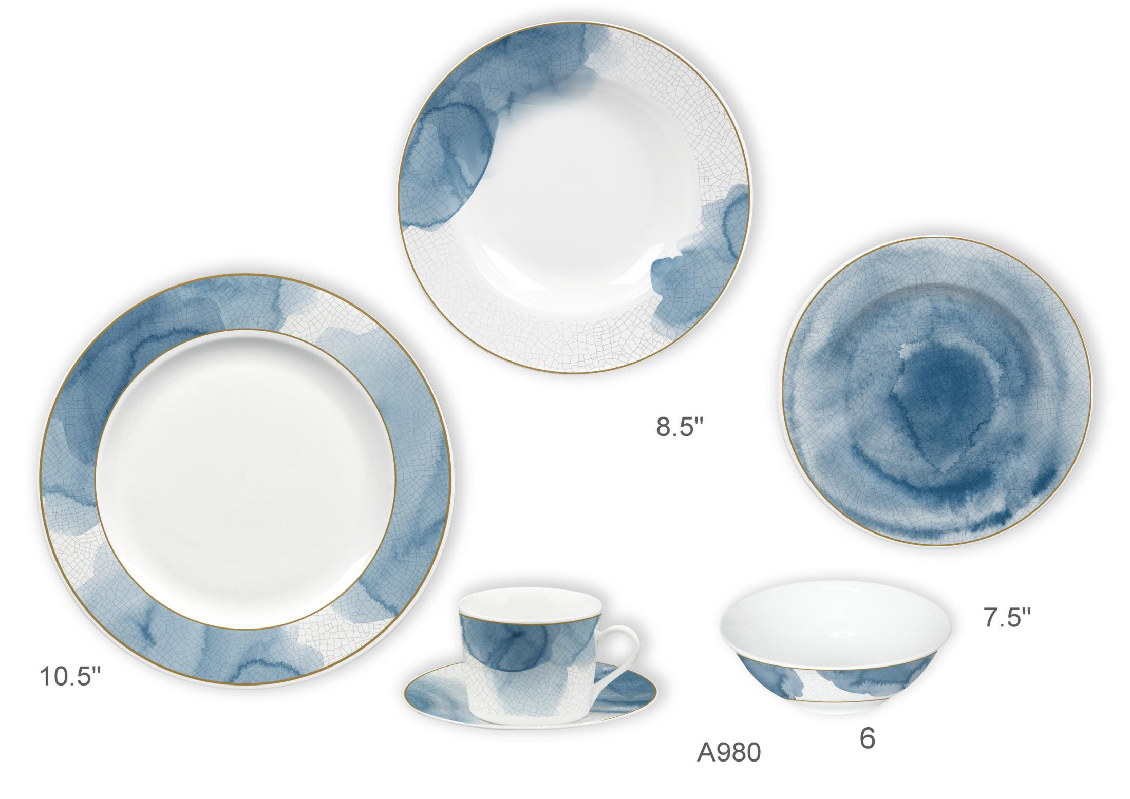Ceramic Multicolor Fine Porcelain Kitchen Spanish Floral Design New Bone China-30