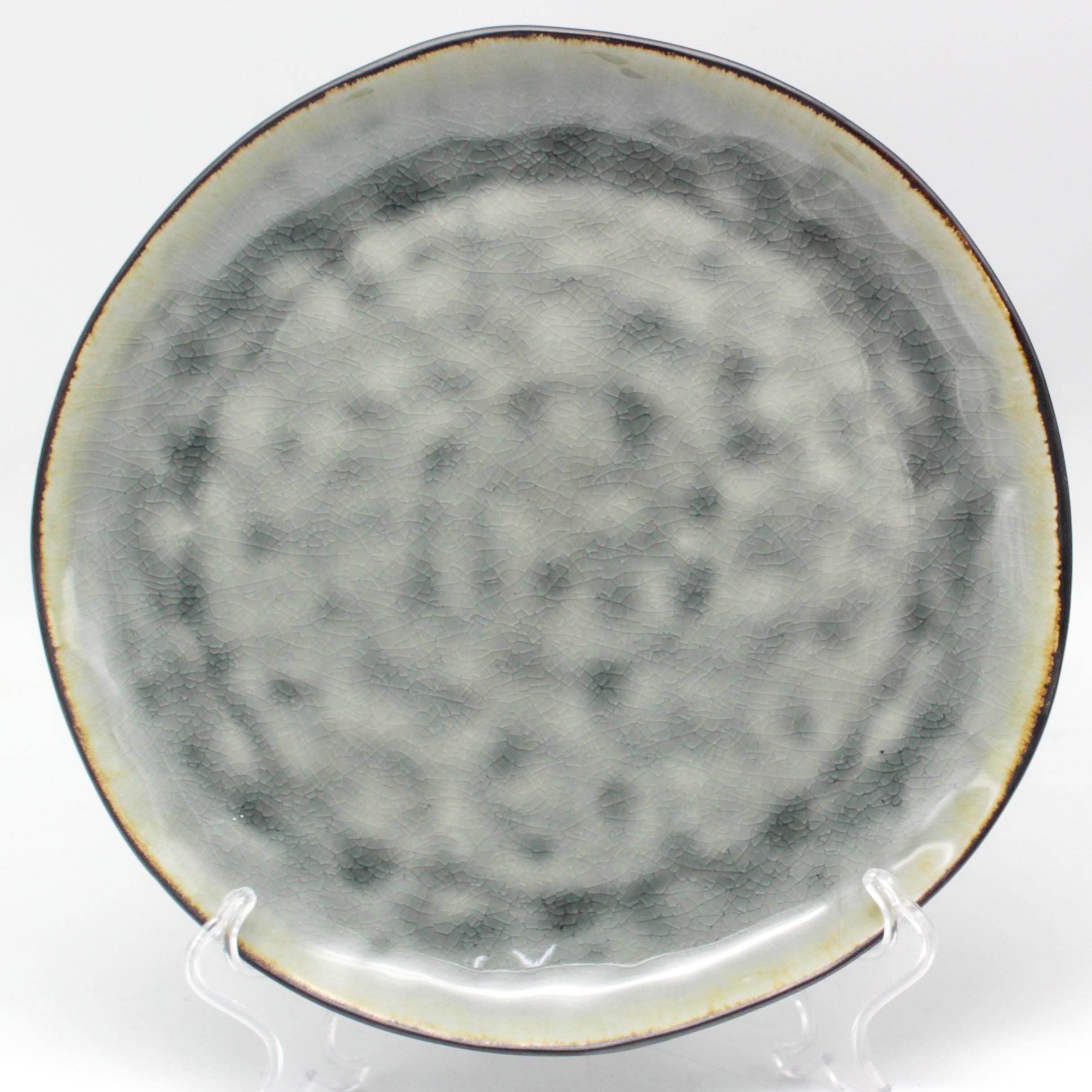 reactive stoneware dinner plate