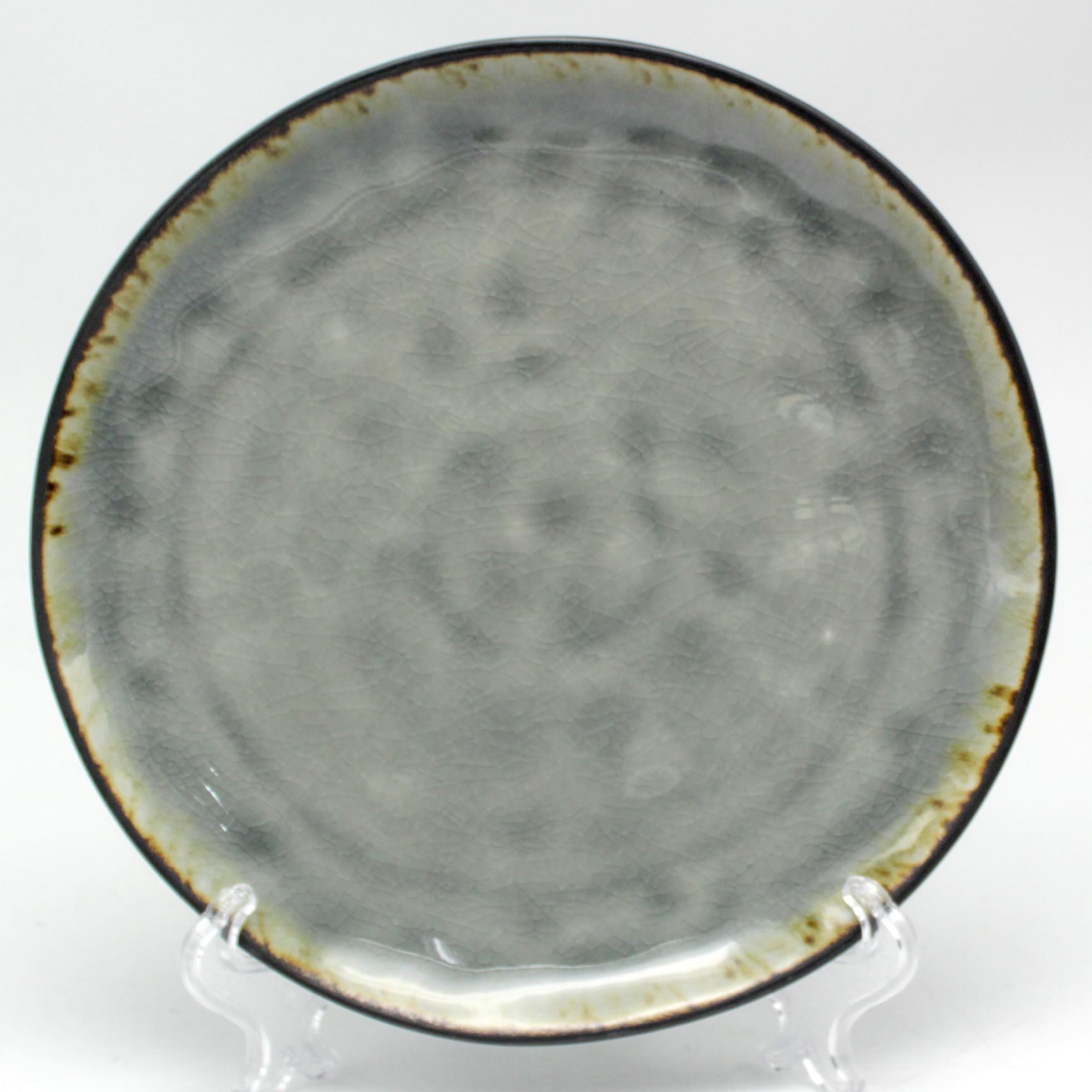 reactive stoneware dinner plate