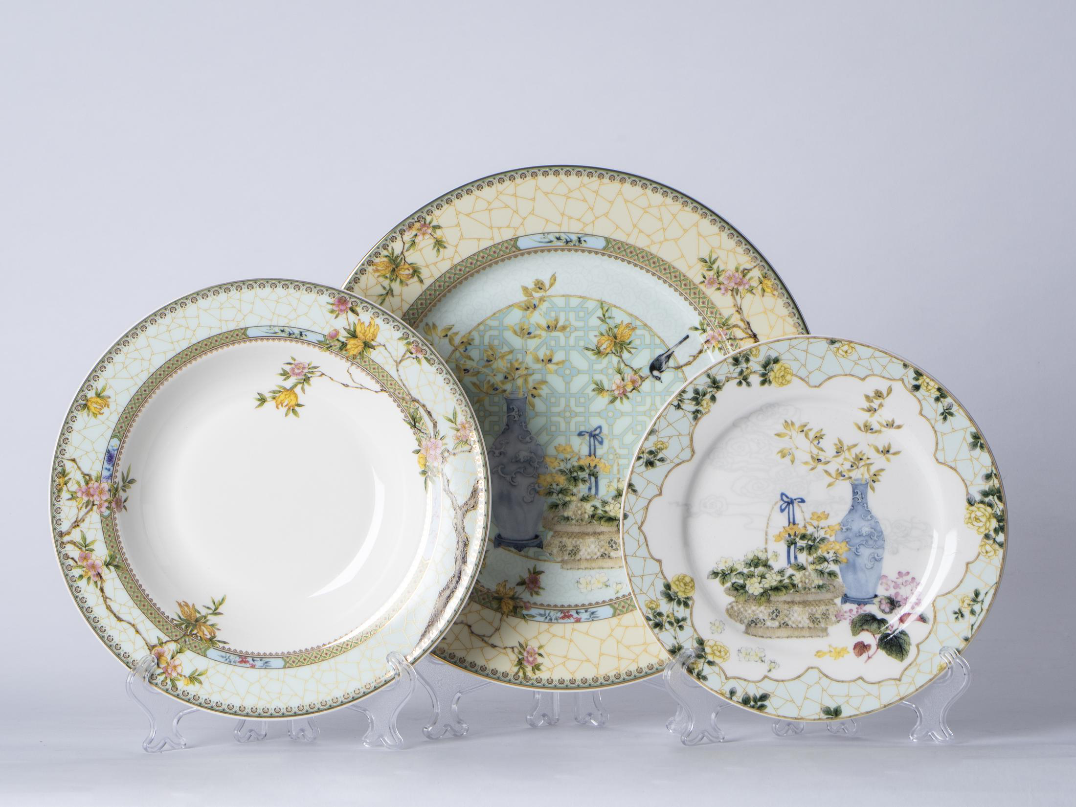 Ceramic Multicolor Fine Porcelain Kitchen Spanish Floral Design New Bone China-52